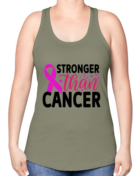 Stronger Than Cancer 6# - breast cancer -Racerback Tank