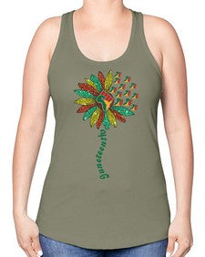 Sunflower Fist Juneteenth Black History 24# - black juneteenth -Racerback Tank
