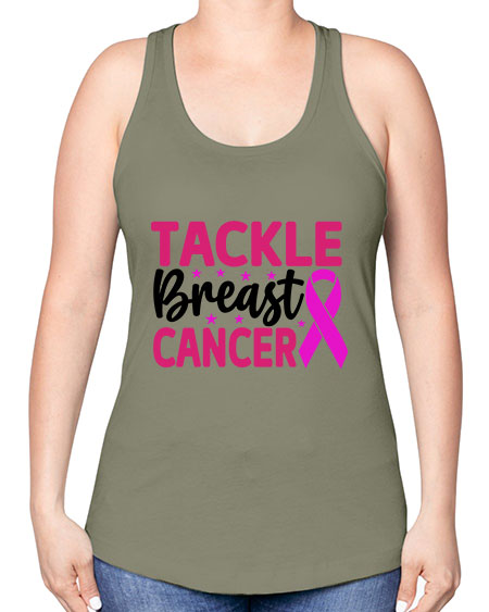 Tackle Breast Cancer 5# - breast cancer -Racerback Tank