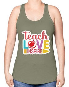 Teach Love Inspire 1443# - teacher -Racerback Tank