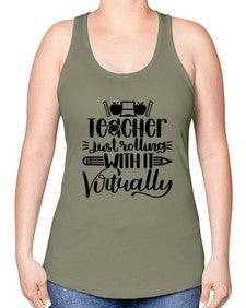 Teacher Just Rolling Style 1453# - teacher -Racerback Tank