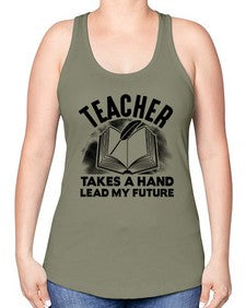 Teacher take a hand Style 383# - teacher -Racerback Tank