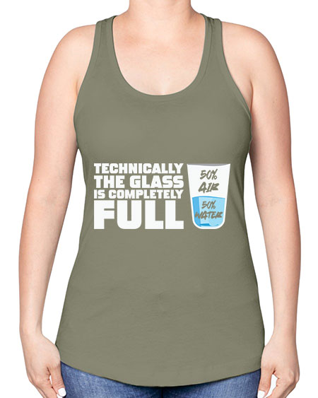 TechnicallytheGlassiscompletelyScientistSkinite Scientist Skinite 22# - general science -Racerback Tank