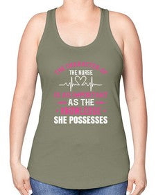 The character of the nurse is as important as the knowledge she possesses Style 1506# - nurse -Racerback Tank