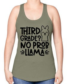Third Grade No Prob 971# - third grade -Racerback Tank