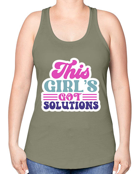 This girls got solutions 16# - general science -Racerback Tank