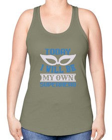 Today i will be my 256# - cartoon super hero -Racerback Tank