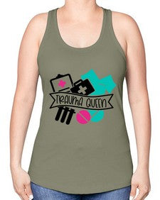Trauma Queen Style Style 1584# - nurse -Racerback Tank