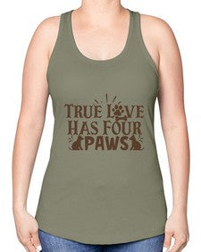 True Love Has Four Paws Style 24# - cats -Racerback Tank