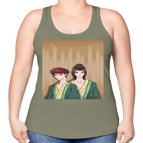 Two man in a hot spring 18# - anime -Racerback Tank