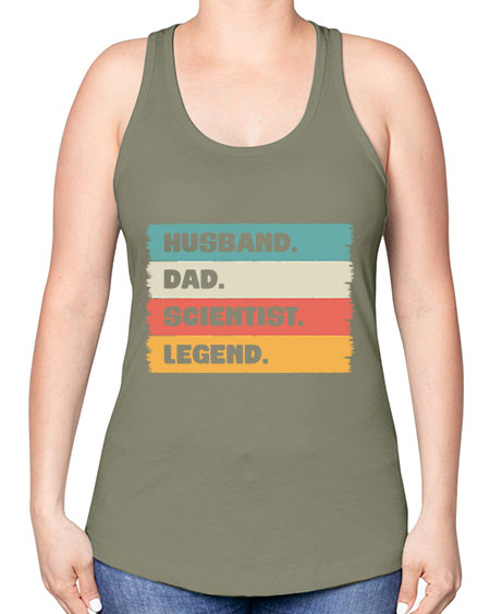 VintageHusbandDadScientistLegendScientistSkinite Scientist Skinite 14# - general science -Racerback Tank
