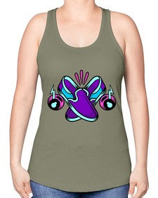 Walk the talk 261# - cartoon general -Racerback Tank