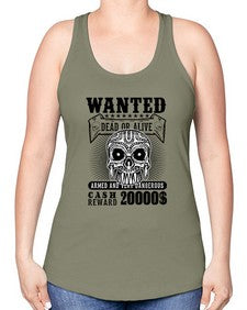 Wanted 1204# - skull and bones -Racerback Tank
