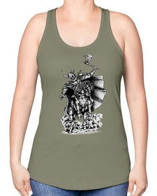 Warrior Skull Files 1208# - skull and bones -Racerback Tank