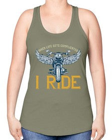 When life gets complicated 76# - motorcycle -Racerback Tank