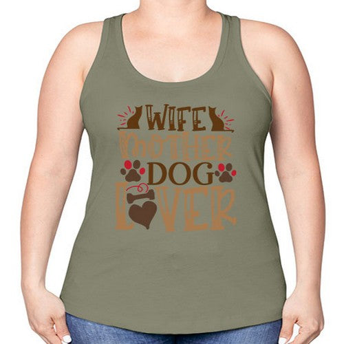 Wife Mother Dog Lover Style 58# - dogs -Racerback Tank