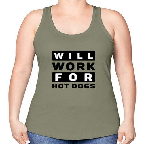 Will Work For Style 1# - dogs -Racerback Tank
