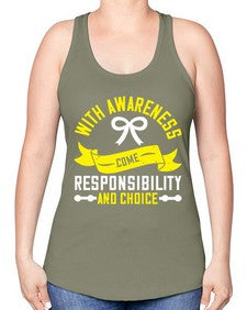 With awareness come responsibility and choice Style 5# - Self awareness -Racerback Tank
