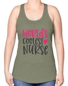Worlds Coolest Nurse Style 1658# - nurse -Racerback Tank