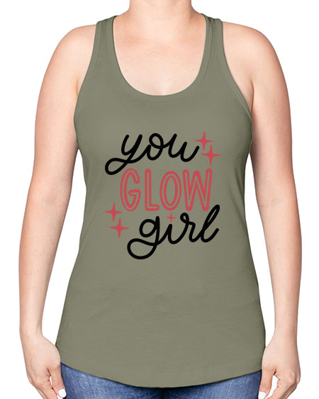 You Glow Girl Style 5# - beauty - fashion -Racerback Tank