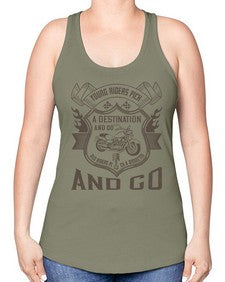 Young riders pick a destination and go old riders pick a dissection and go 84# - motorcycle -Racerback Tank