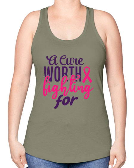 a cure worth fighting for Style 17# - breast cancer -Racerback Tank