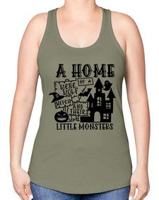 a home of a were wolf witch and their little monsters 53# - witch -Racerback Tank