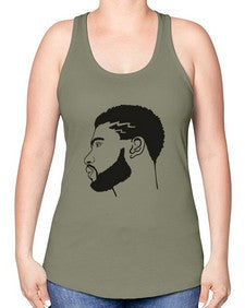 beardman 52# - black boys or men -Racerback Tank