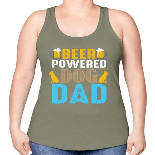 beer power dog dad 55# - dogs -Racerback Tank