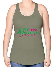 believe 50# - unicorn -Racerback Tank