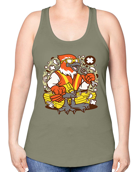 bird mechanic worker 21# - birds -Racerback Tank