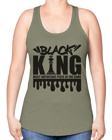 black king 214# - black words and phrases -Racerback Tank
