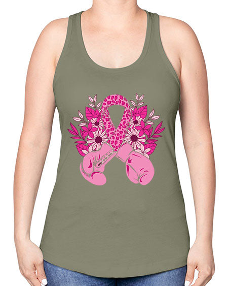 boxing gloves breast cancer - breast cancer -Racerback Tank