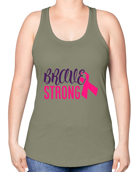 brave strong Style 15# - breast cancer -Racerback Tank