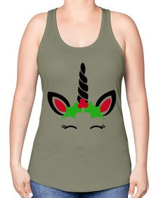 christmas unicorn 81# - unicorn -Racerback Tank
