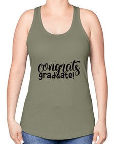 congrats graduate 39# - graduation -Racerback Tank