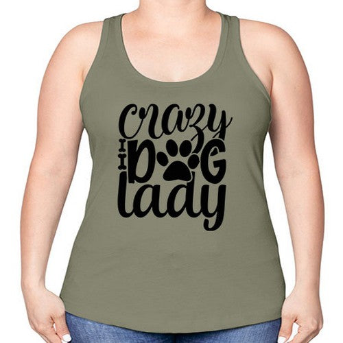 crazy dog lady Style 122# - dogs -Racerback Tank