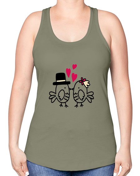 cute little birds 29# - birds -Racerback Tank