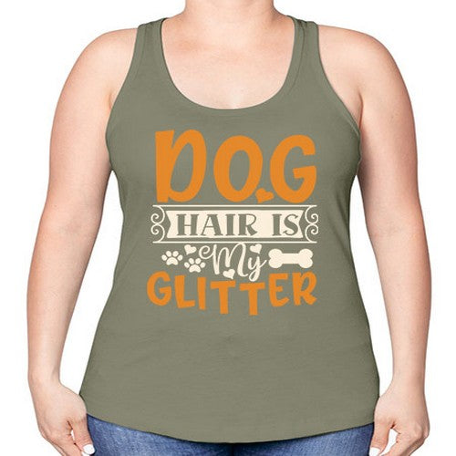 dog hair is my glitter 80# - dogs -Racerback Tank