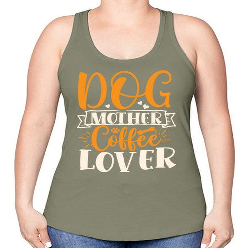 dog mother coffee lover 87# - dogs -Racerback Tank