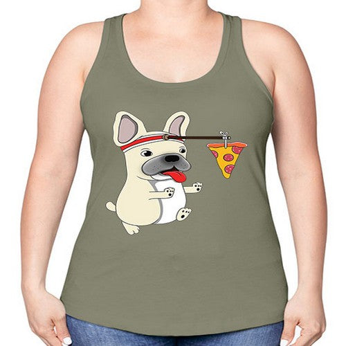 dog pizza funny shirt 90# - dogs -Racerback Tank