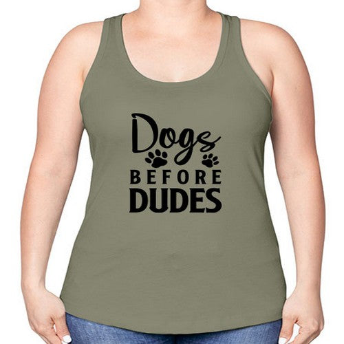 dogs before dudes 129# - dogs -Racerback Tank