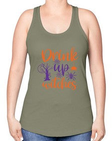 drink up witches 40# - witch -Racerback Tank
