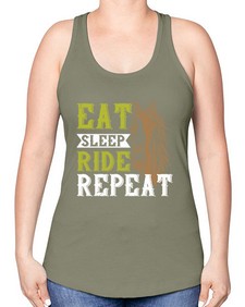eat sleep ride repeat Style 7# - horse -Racerback Tank