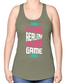 escape reality and play 80# - video games -Racerback Tank