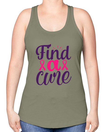 find a cure Style 12# - breast cancer -Racerback Tank