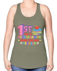 first day of Kindergarten Pray 106# - kindergarten -Racerback Tank