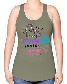 follow your inner sparkle 141# - unicorn -Racerback Tank