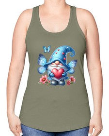 gnome with butterfly 01# - gnome -Racerback Tank
