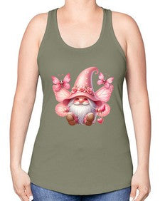 gnome with butterfly 02# - gnome -Racerback Tank